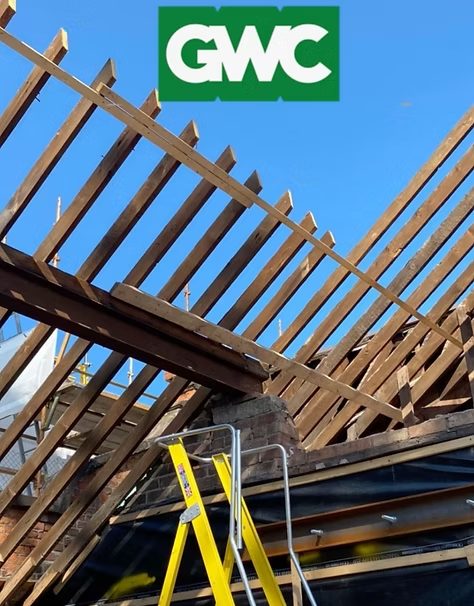 Roof carpentry in progress