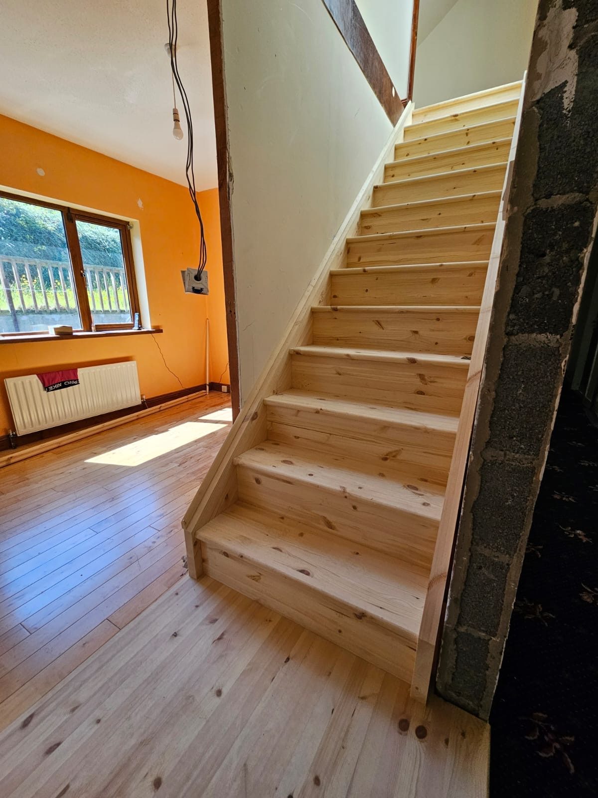 Completed timber staircase, supplied and fitted on site