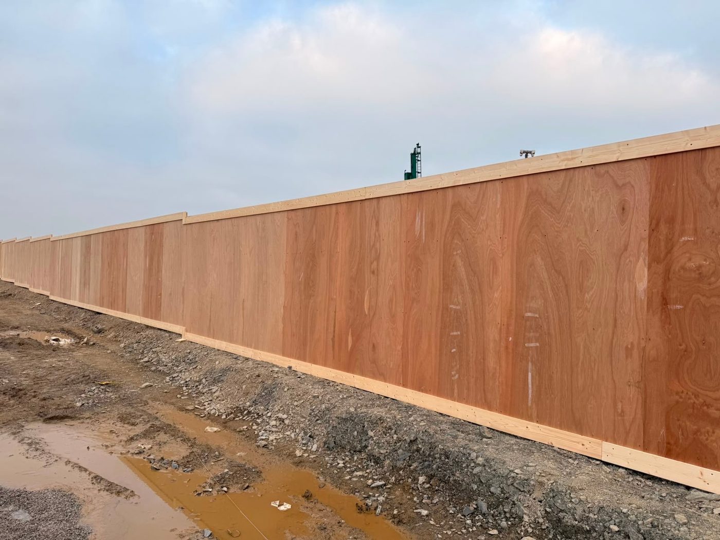 Wood hoarding under construction on site
